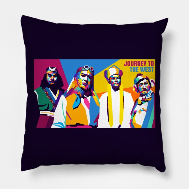 Journey To The West - WPAP Pillow by Wahyu Aji Sadewa