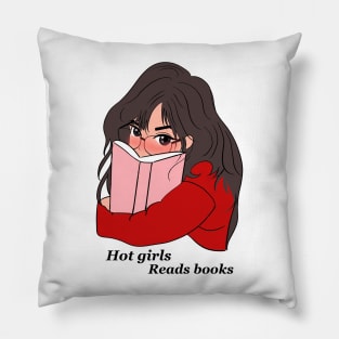Hot girls reads books Pillow