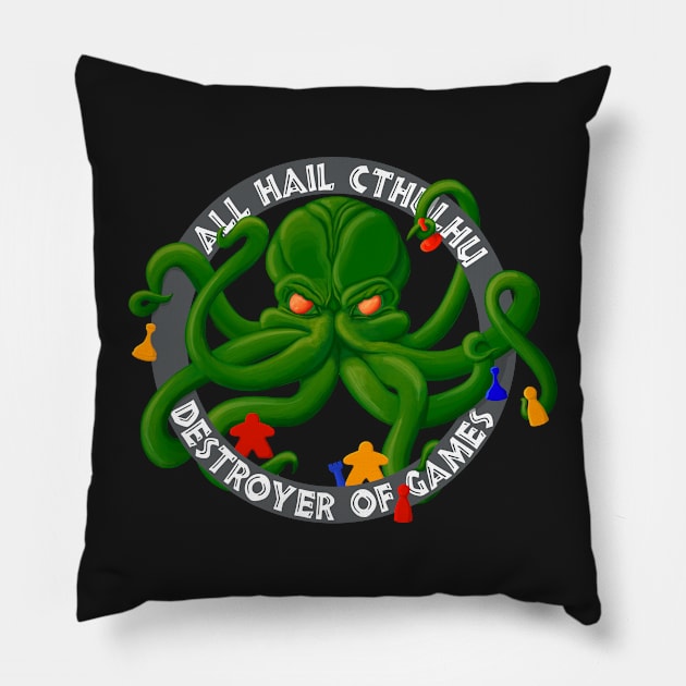 Cthulhu - Destroyer of Games Pillow by emilyRose3