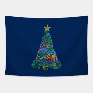 Psychedelic Christmas Tree Tapestry