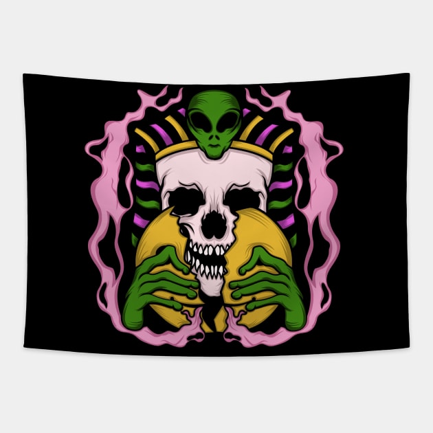 Alien Invasion Tapestry by mystiza_art