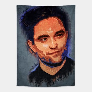 Robert Pattinson Actor Portrait ✪  Abstract Watercolor Art Style Tapestry