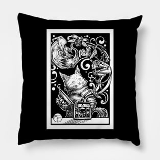 Opening Pandora's Box - White Outlined Version Pillow