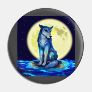 Wolf moon Pin
