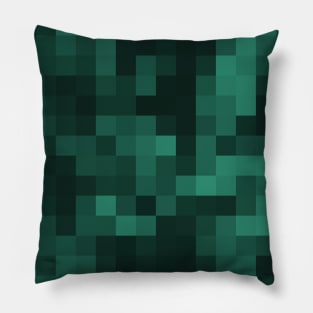 Pixels - teal Pillow