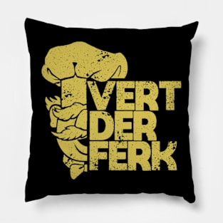 YELLOW VERT DER FERK SHOWS Pillow