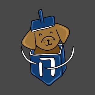 Hanukkah Dog in a Dark Blue Dreidel, made by EndlessEmporium T-Shirt