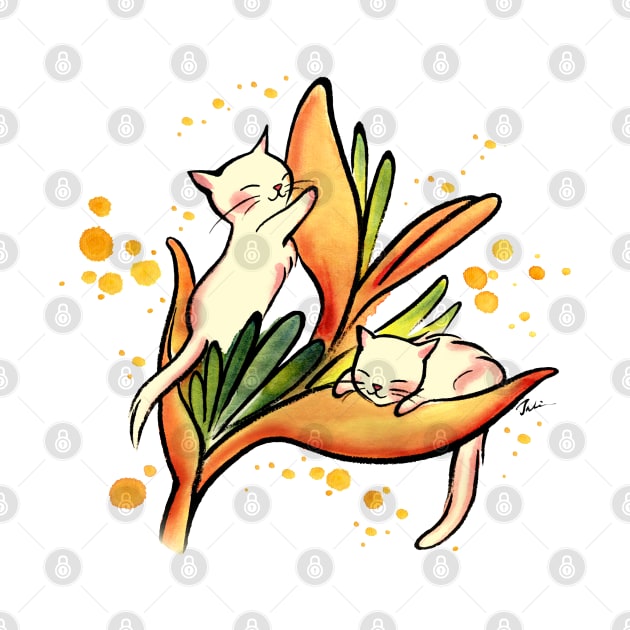 Yellow Heliconia cats by juliewu