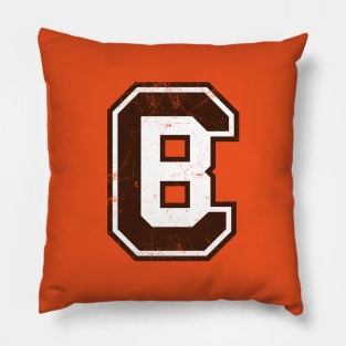 CB Football Monogram - Orange Pillow