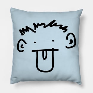 Funny smiling face boy Pillow