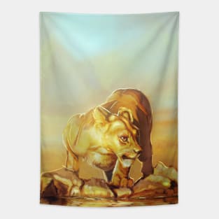 Lioness 02 Tapestry