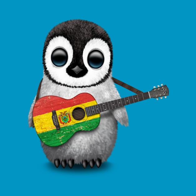 Baby Penguin Playing Bolivian Flag Guitar by jeffbartels