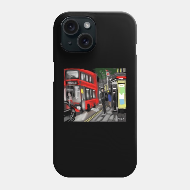 London Bus Stop Phone Case by sukhpalgrewal