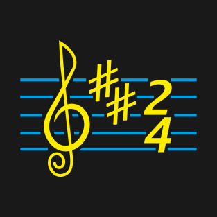 Notes music. Treble clef (color print) T-Shirt