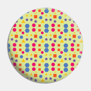 COLOURFUL PATTERN WITH CIRCLES, SQUARES, STARS AND POLYGONS Pin
