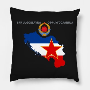 SFR Yugoslavia - Map - Emblem - Flag Pillow