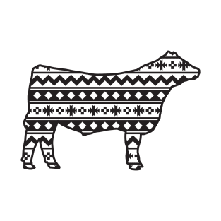 Show Steer with Southwest Pattern T-Shirt