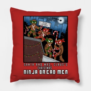 Christmas Ninjabread men fun comic book inspired design Pillow