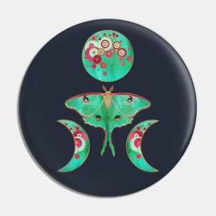 Luna Moth and Triple Moon Pin