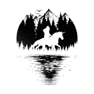 Bigfoot Riding Unicorn T-Shirt