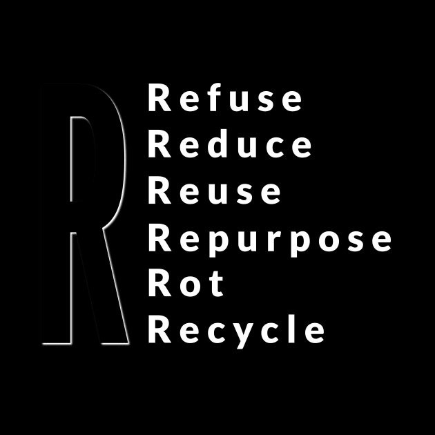 R - Refuse, Reduce, Reuse, Repurpose, Rot, Recycle by Lazy Dad Creations