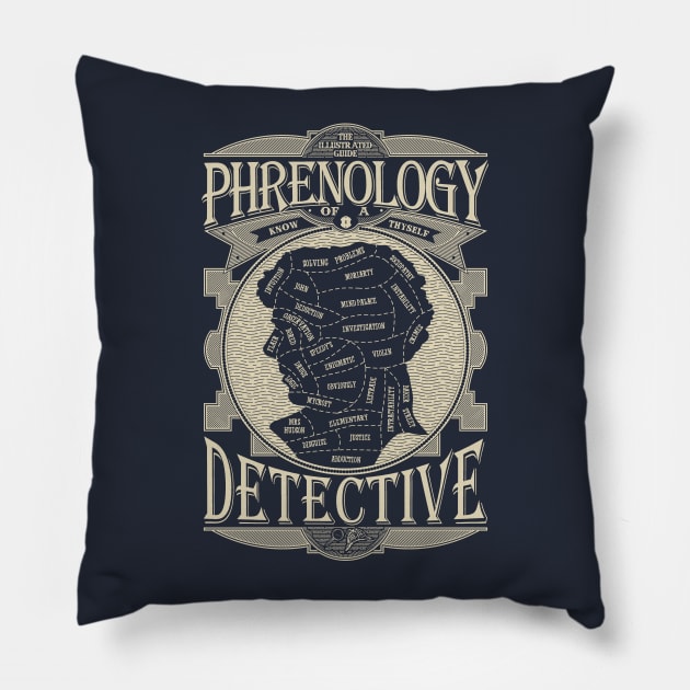 Phrenology of a detective - Sherlock Pillow by LanfaTees