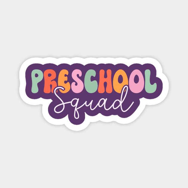 Preschool Squad Retro Groovy Magnet by TheDesignDepot