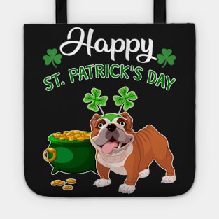 Happy St Patrick_s Day For Bulldog Lovers T shirt Tote