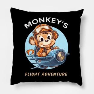 Monkey Flight Adventure Pillow