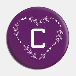 Letter C Floral Monogram Pin