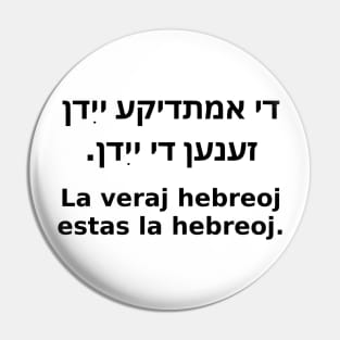 La Veraj Hebreoj Estas La Hebreoj (Jido/Esperanto) Pin