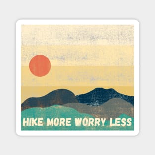 Hike More Worry Less Sunset Magnet