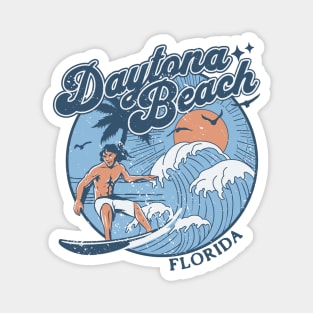 1970s Vintage Surfing Daytona Beach, Florida Retro Sunset // Old School Surfer // Surf Florida Magnet