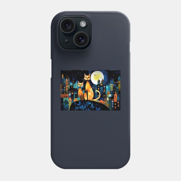 Cats on the roof Phone Case by Tarrby