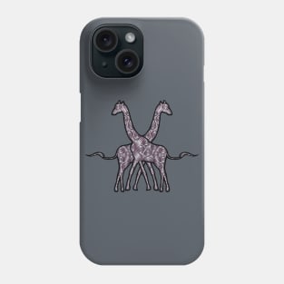 Two Giraffes Curl Decoration Phone Case