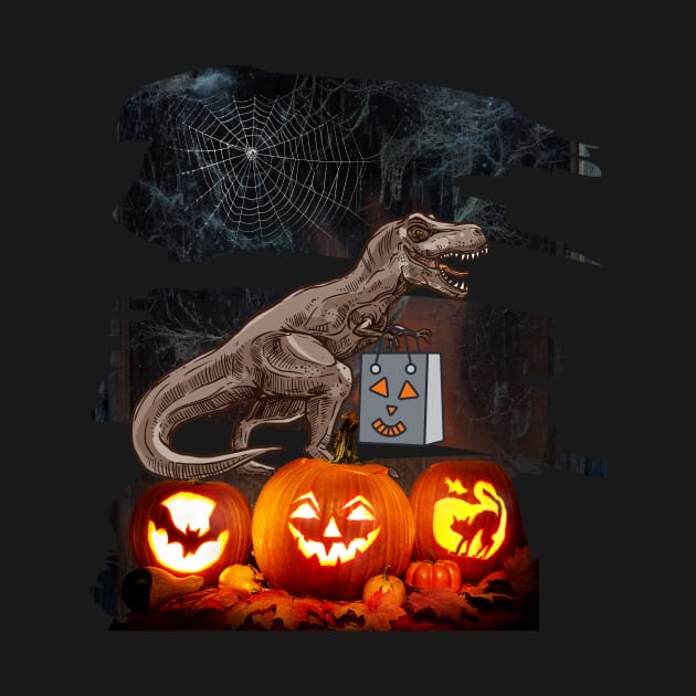 t-rex, halloween shirt, dino trex, trex, trex dino, trick or treat, trex costume by Shadowbyte91