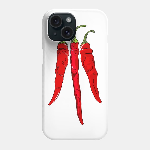 Chilli pepper sticker set habanero jalapeno carolina reaper fatalii Phone Case by MojoCoffeeTime