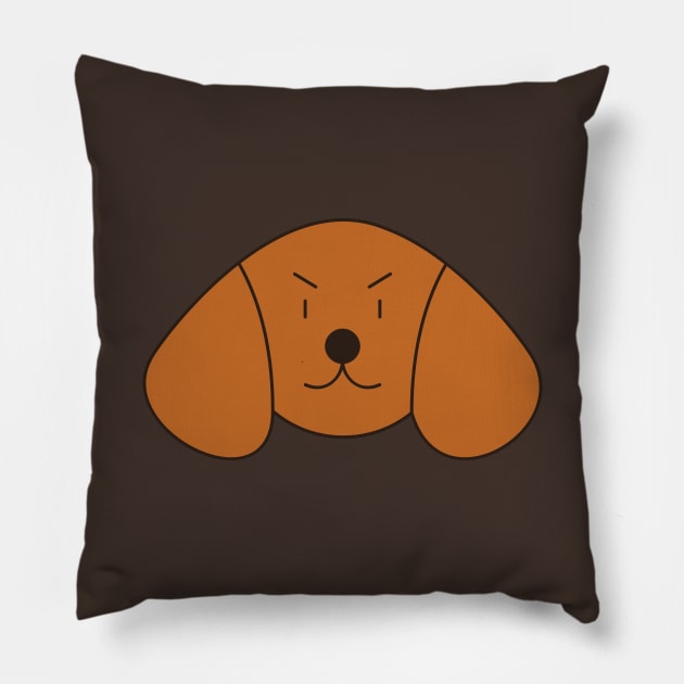 Optimistic Golden Retriever Dog Head Pillow by wombatbiscuits