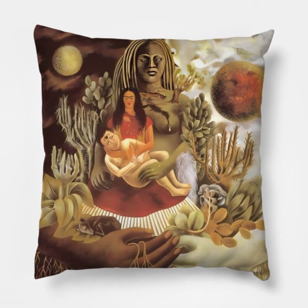 The Love Embrace of the Universe the Earth Mexico Myself Diego and Senor Xolotl by Frida Kahlo Pillow by FridaBubble