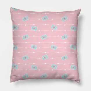 Pastel Lines with Hearts Pillow