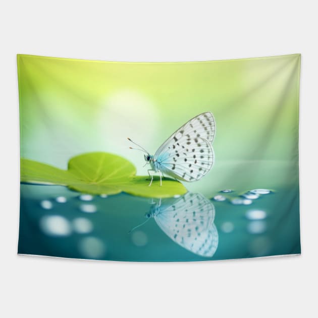 Butterfly Water Nature Serene Tranquil Tapestry by Cubebox