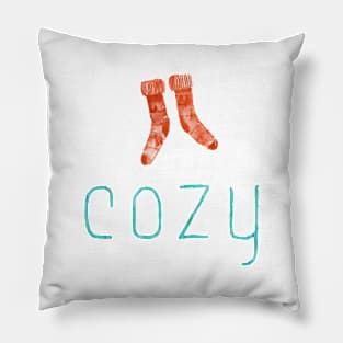 Merry Christmas Cozy with Knitted Socks Pillow