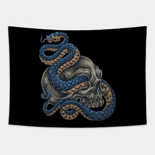 Mamba Snake On Sugar Skull Tapestry