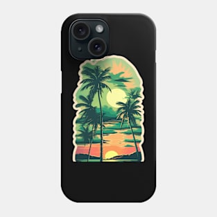 sunset palm tree Phone Case