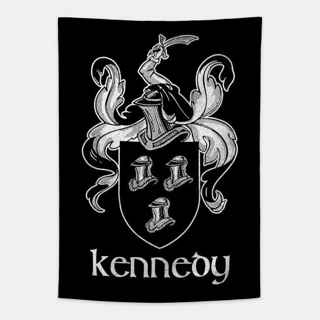 Kennedy / Faded Style Family Crest Coat Of Arms Design Tapestry by feck!