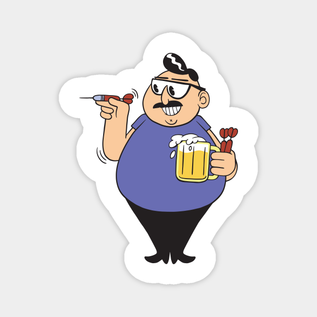 Darts Player With Beer - Darts - Magnet | TeePublic