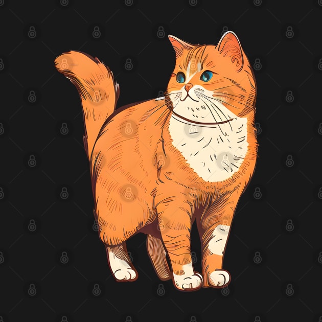 Fat Orange Cat - Funny Chonk Meme Cat by William Edward Husband