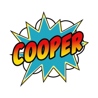 Boys Cooper Name Comic Book Superhero T-Shirt