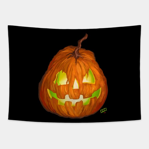 Jack O Lantern Tapestry by Magic Whiskey ART