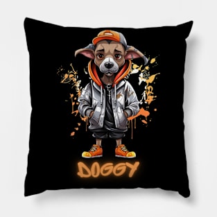 Cool Graffitti Cartoon Doggy GLOW Pillow